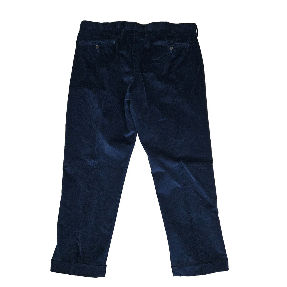 Lands End Corduroy Pants Mens 42 Navy Blue Excellent Traditional Fit Cuffed - Picture 3 of 7